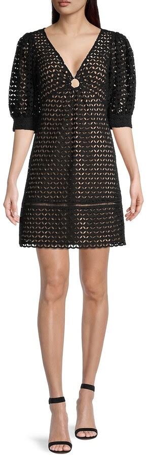 michael kors eyelet cotton mini dress